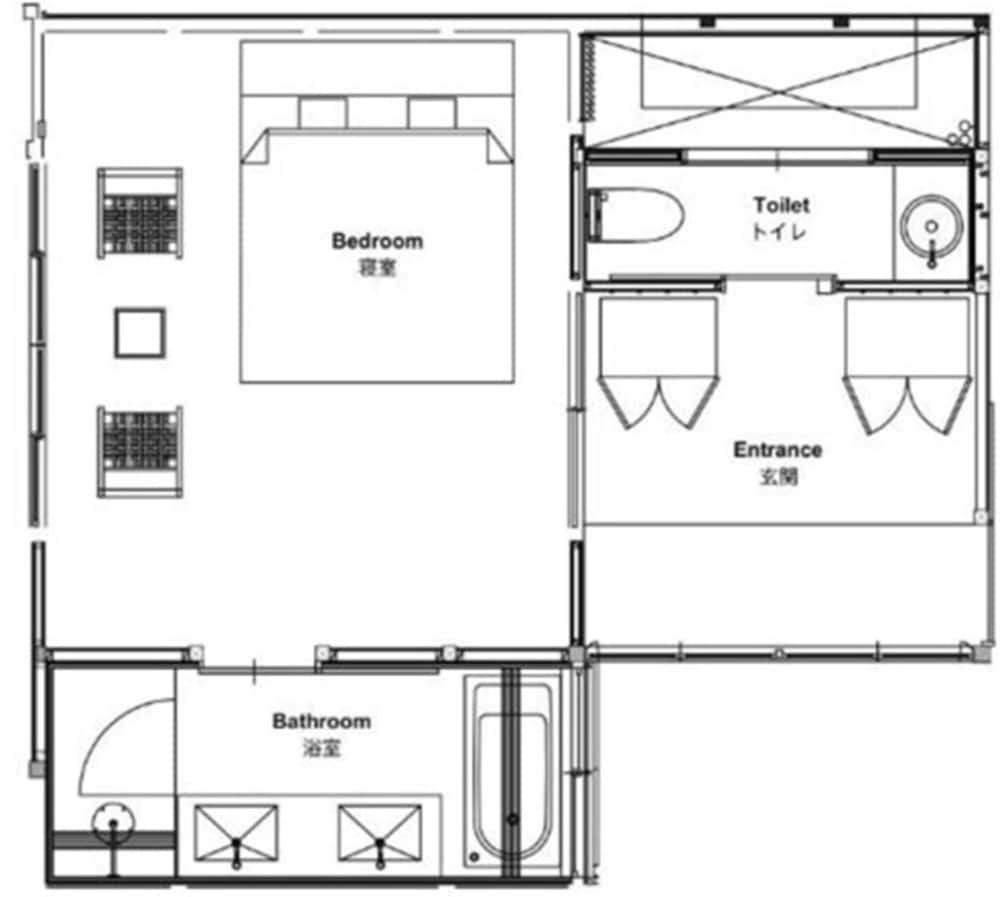 デラックス ダブルルーム キングベッド 1 台 客室3 | Nazuna 京都 御所