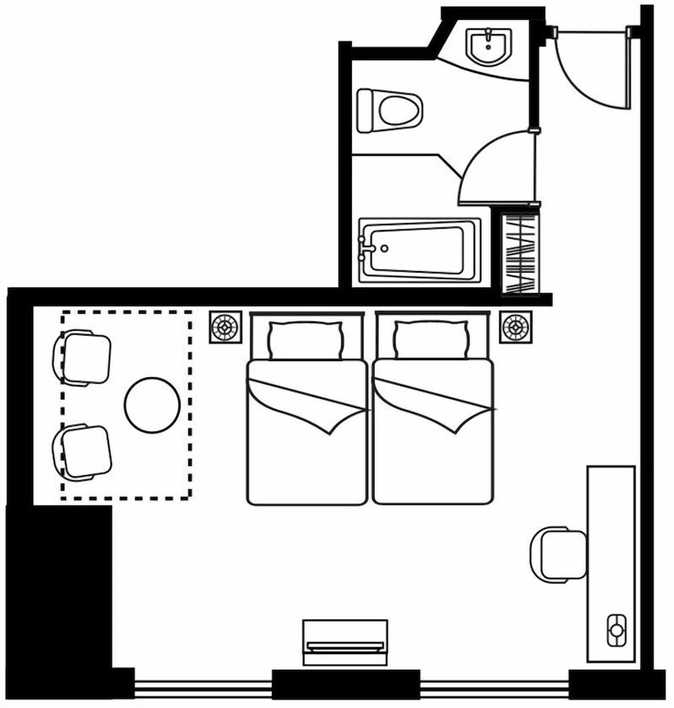 スタジオ シングルベッド 2 台 客室3 | シタディーンセントラル新宿東京