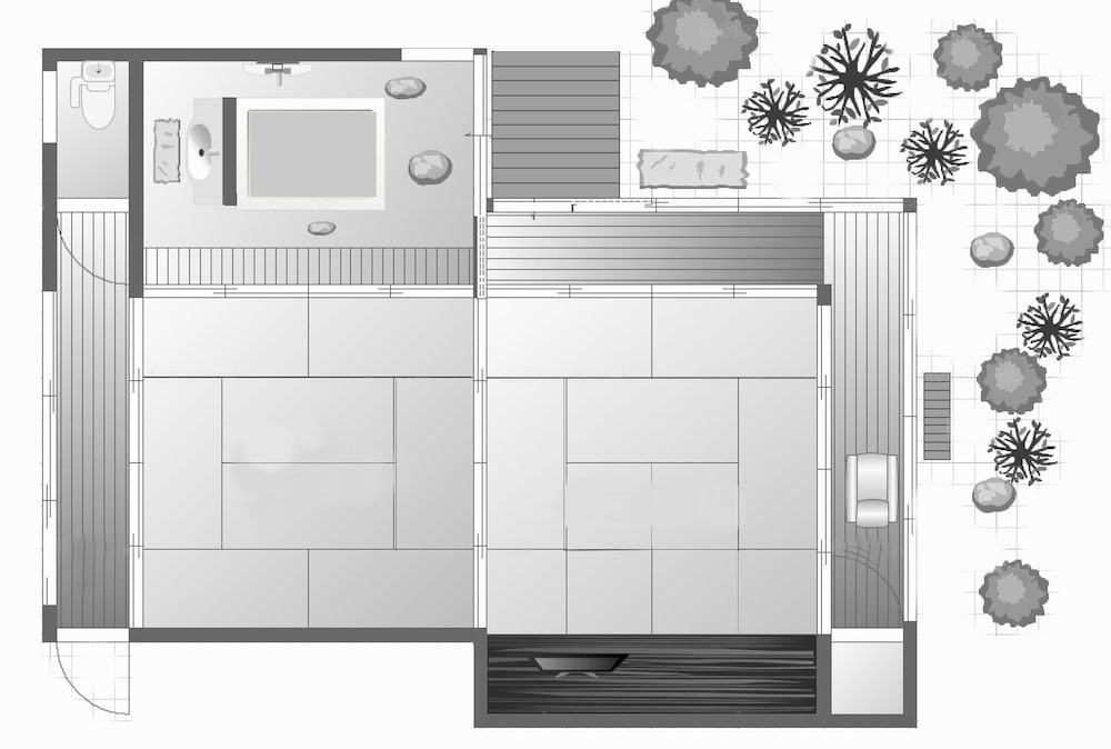 クラシック スイート 専用バスルーム 1 階 客室7 | 京都 南禅寺 八千代 (1915 年創業)