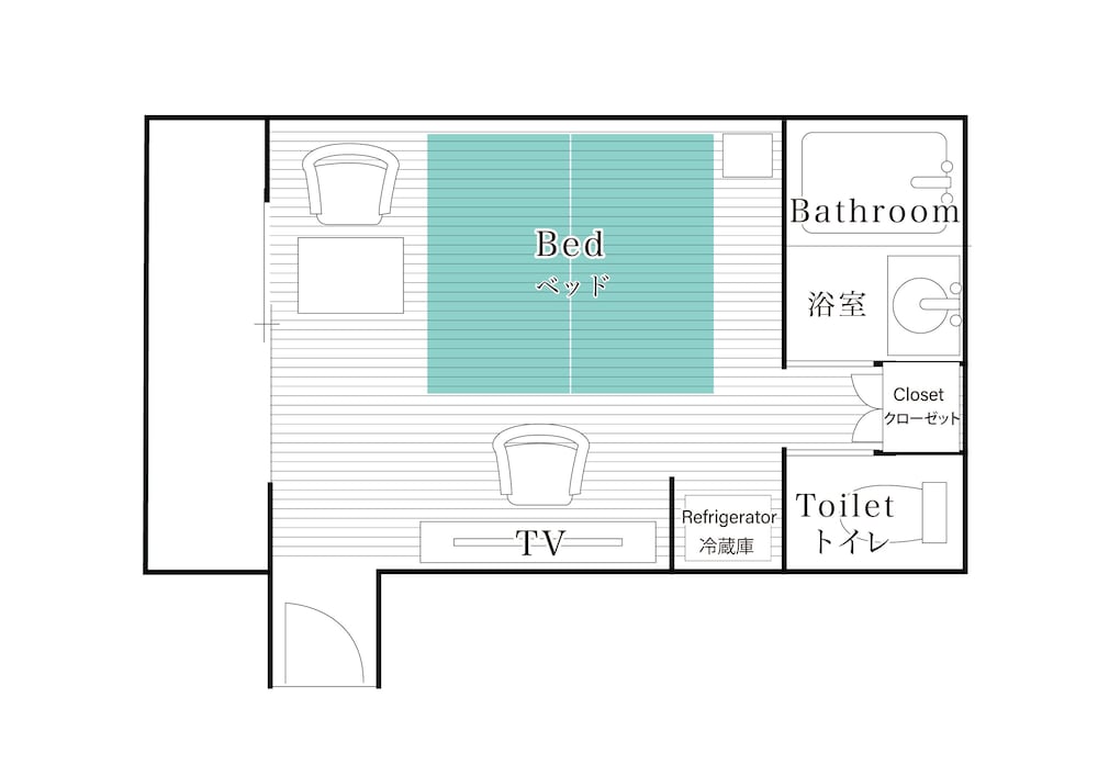 THE MACHIYA スーペリアツインルーム フロアマップ0 | THE MACHIYA Kamiumeya