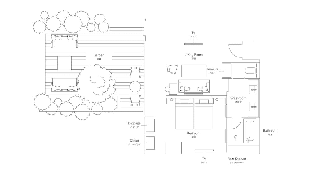 ガーデン・スイート（禁煙） フロアマップ0 | ザ・サウザンド 京都