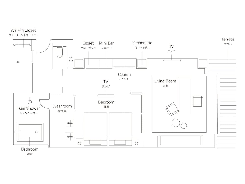 テラス･スイート ダブル フロアマップ0 | ザ・サウザンド 京都
