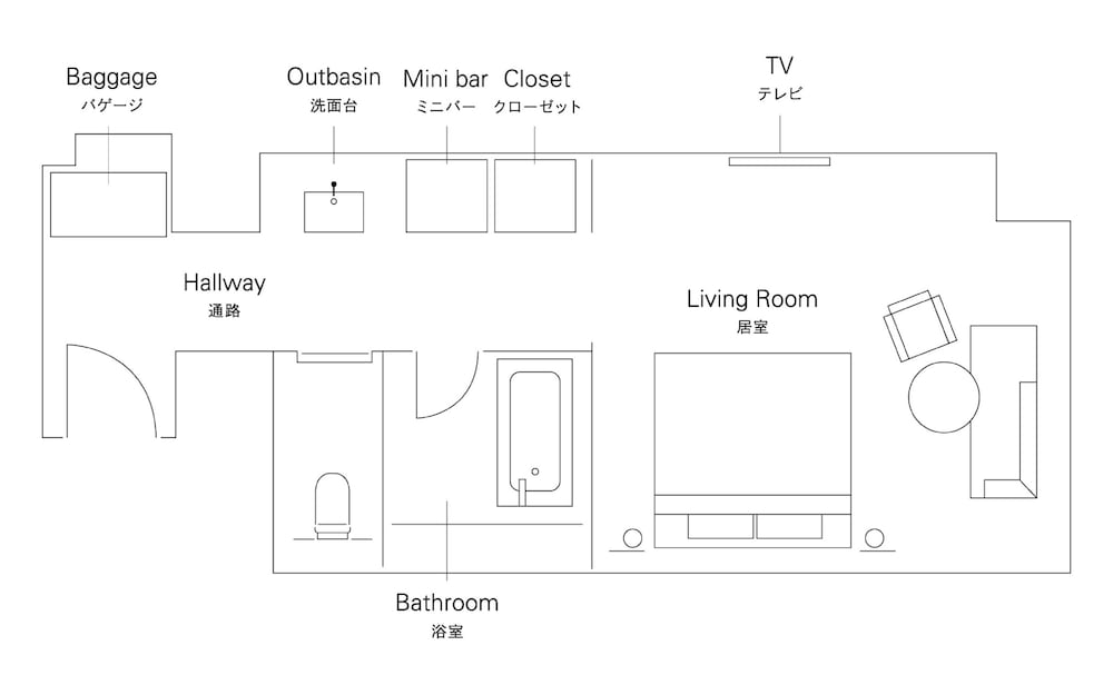 デラックスダブル フロアマップ0 | ザ・サウザンド 京都