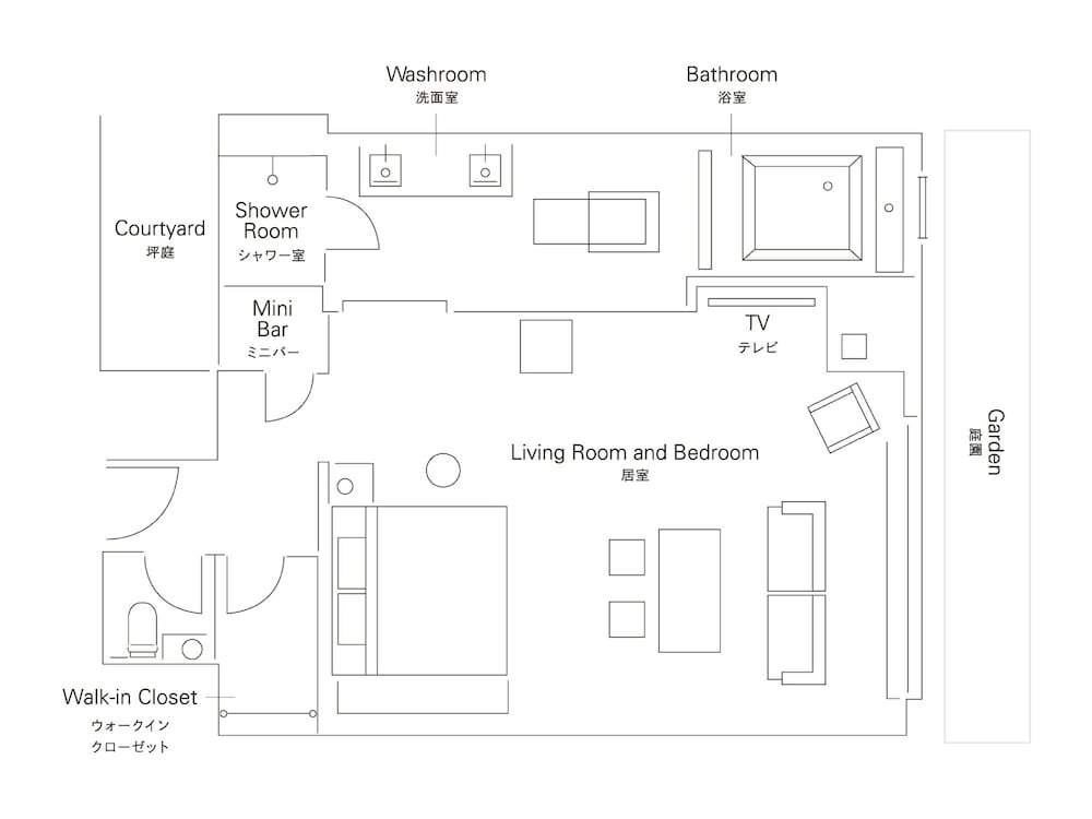 ハーモニー･スイート ツイン（禁煙 ） フロアマップ0 | ザ・サウザンド 京都