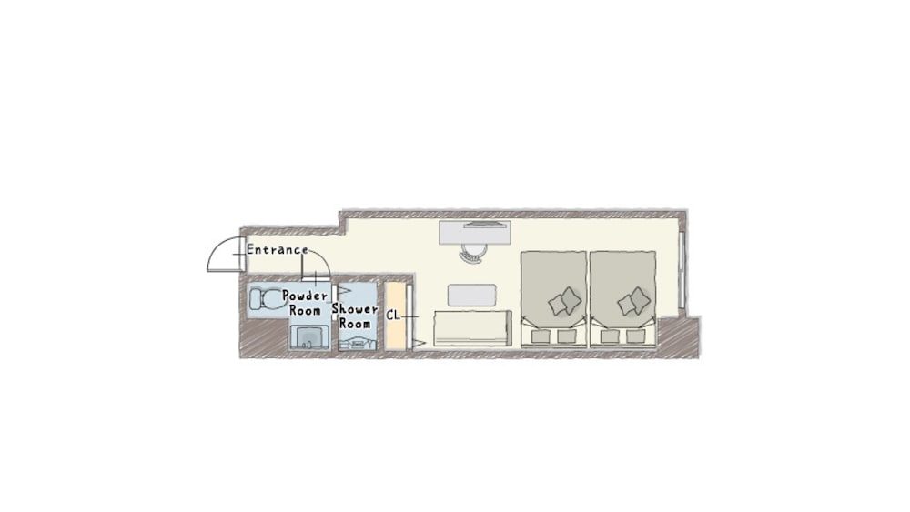 スーペリアツイン ソファ付き 客室2 | 羽う座 京都五条烏丸