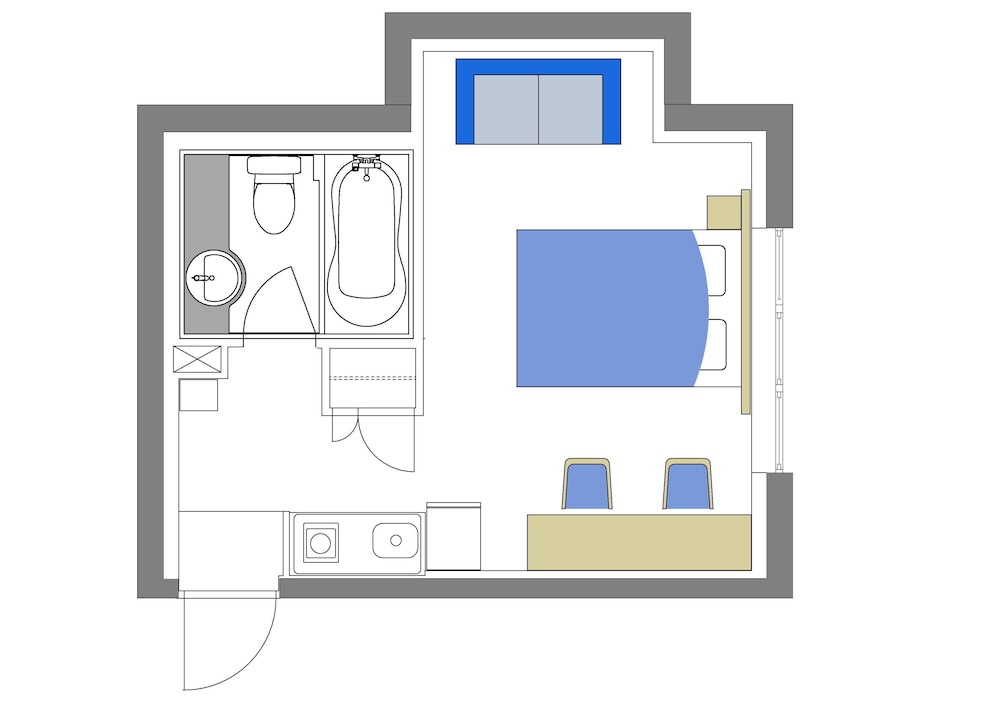 スーペリア アパートメント ダブルベッド 1台 禁煙, A号室, シティービュー, 2F フロアマップ0 | STUDIO INN 西新宿