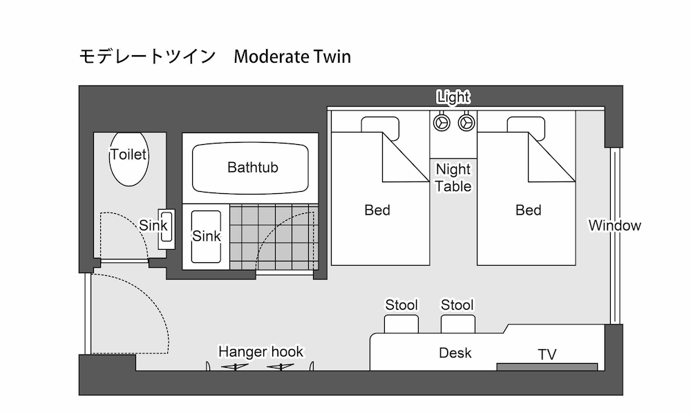 モデレート ツインルーム 禁煙 客室1 | 宝塚ホテル