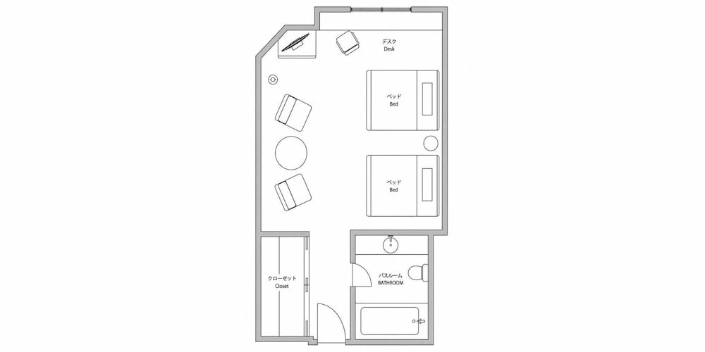 デラックス ツインルーム 禁煙 客室3 | レンブラントホテル海老名