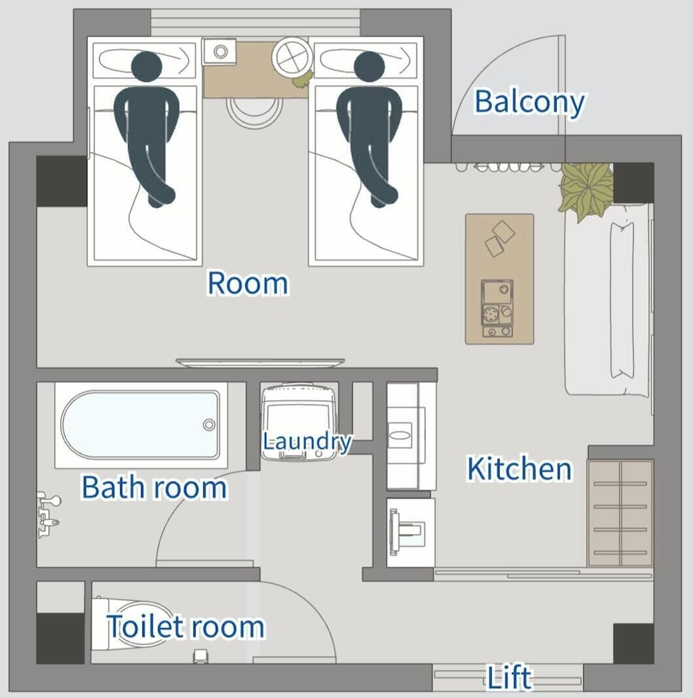 コンフォート ツインルーム 客室7 | レジャリーホーム 難波