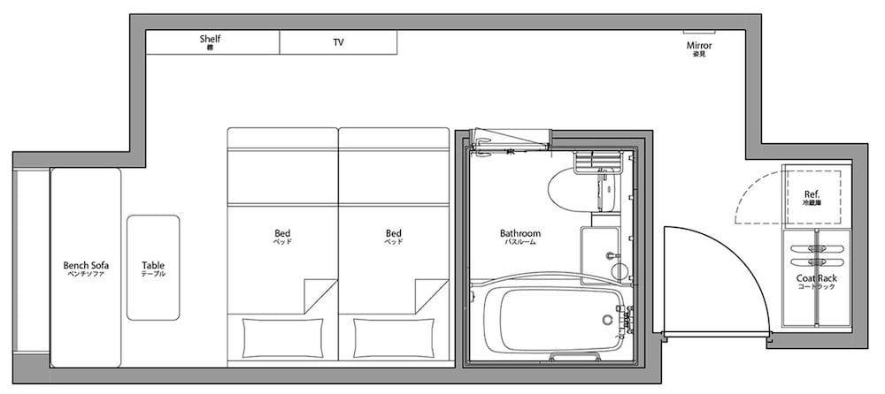ハリウッドツインルーム 禁煙 客室2 | HAMACHO HOTEL TOKYO
