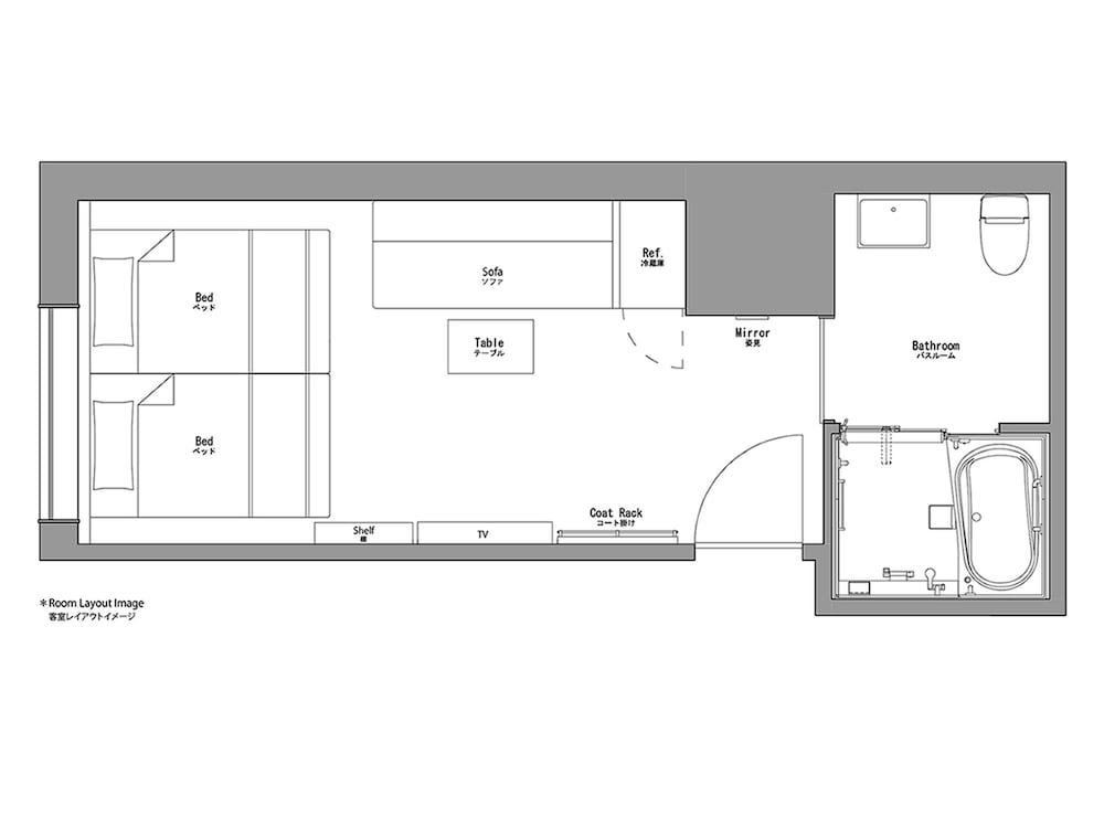 ユニバーサルルーム 禁煙 客室2 | HAMACHO HOTEL TOKYO