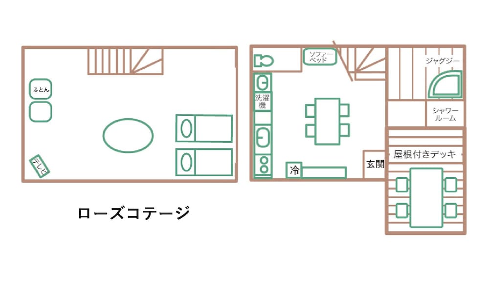 ローズ 大人4名用 フロアマップ0 | 岡山ひるぜん貸別荘 ピーターパン