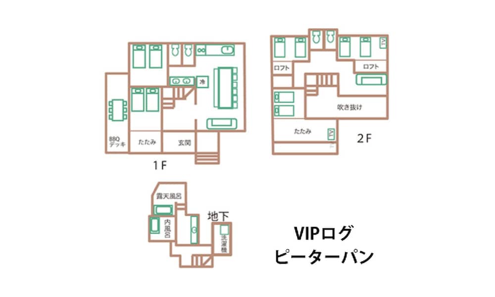 ピーターパン 大人14名用 フロアマップ0 | 岡山ひるぜん貸別荘 ピーターパン