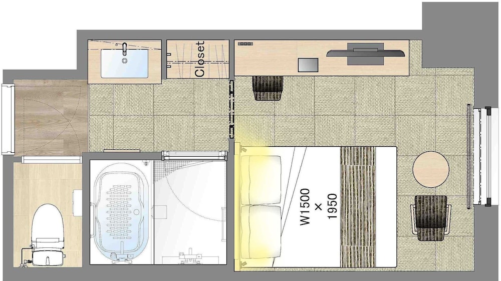 モデレート ダブルルーム バス・トイレセパレート 禁煙 (清掃は3日に1度となります) 客室1 | 日和ホテル 大阪なんば駅前