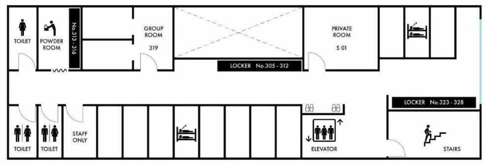 ファミリールーム 4名利用 男女共用(禁煙) 客室4 | CAFE / MINIMAL HOTEL OUR OUR