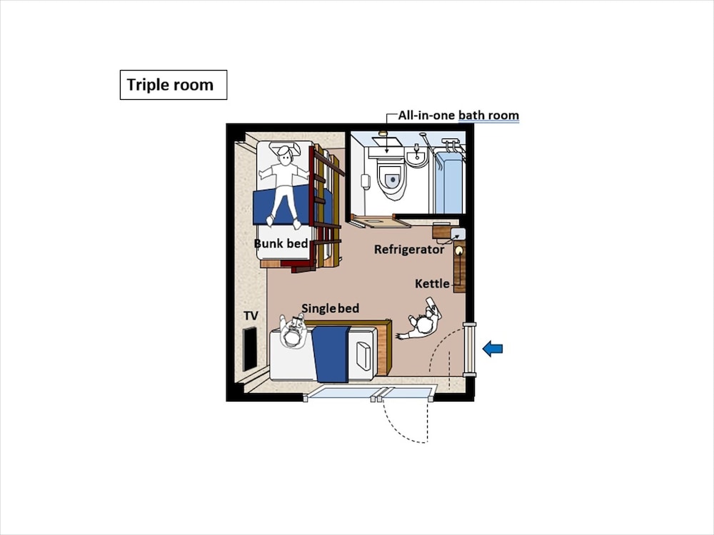 3人部屋 客室12 | IKIDANE Residential Hotel 駒込