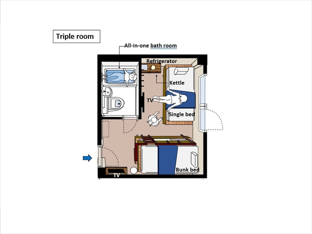 3人部屋 客室11 | IKIDANE Residential Hotel 駒込