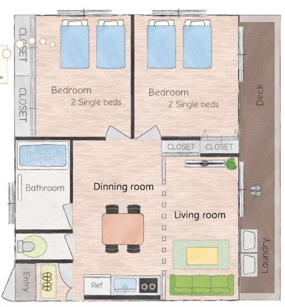 アパートメント 2 ベッドルーム (C) フロアマップ0 | Hotel Upi – コンドミニアムホテル美浜ウーピー