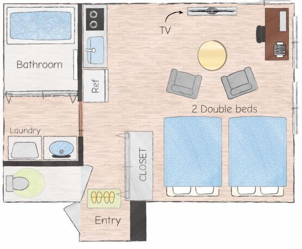 スタジオ アパートメント (C) フロアマップ0 | Hotel Upi – コンドミニアムホテル美浜ウーピー
