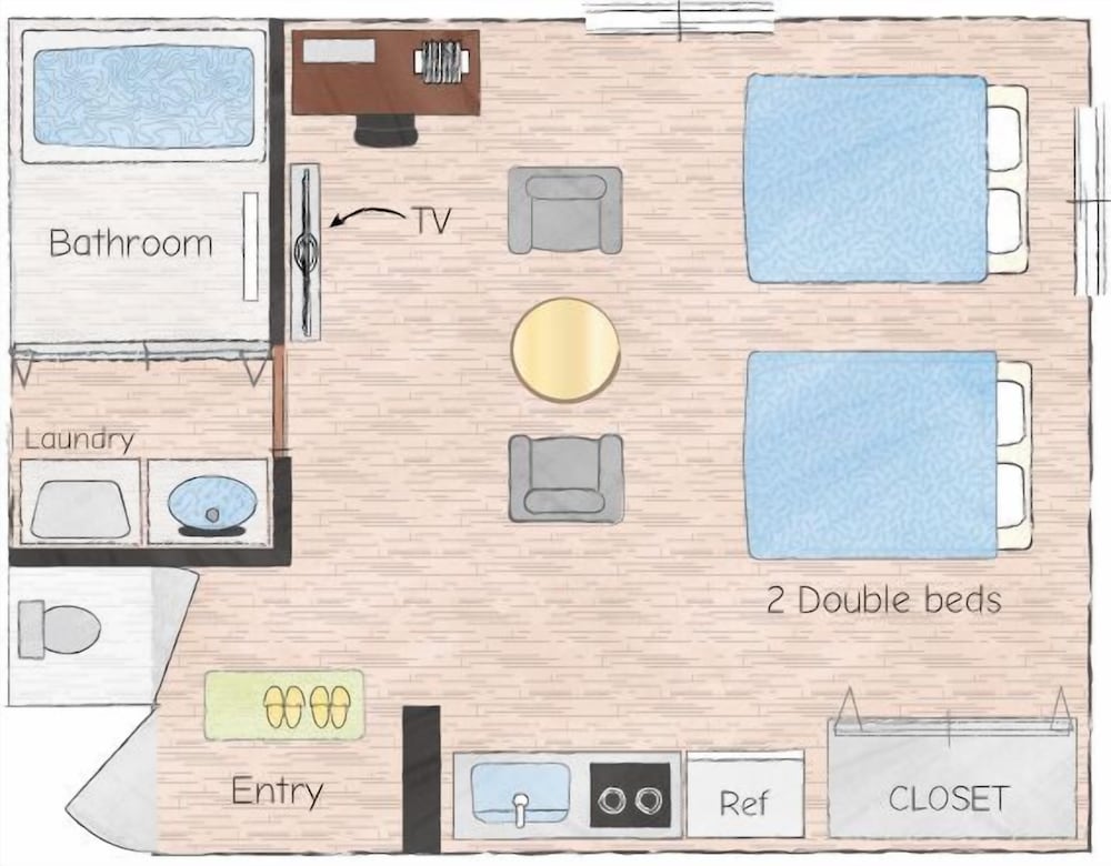 スタジオ アパートメント (A) フロアマップ0 | Hotel Upi – コンドミニアムホテル美浜ウーピー