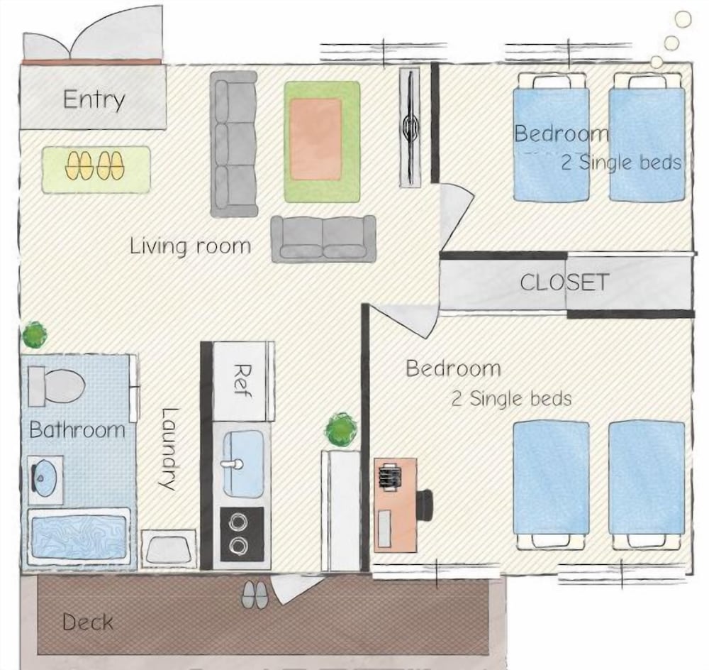 アパートメント 2 ベッドルーム (B) フロアマップ0 | Hotel Upi – コンドミニアムホテル美浜ウーピー