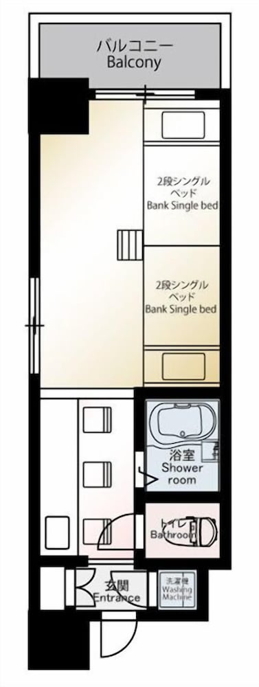シングルダブル (ダブル1、シングル1) 客室7 | N.33 Hakata Sta. East