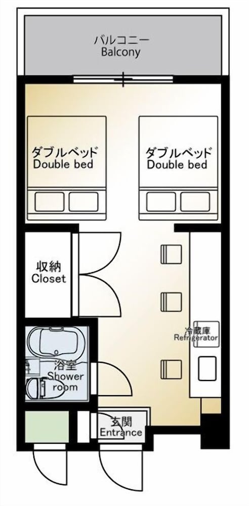ツインダブルルーム 客室7 | N.33 Hakata Sta. River Side