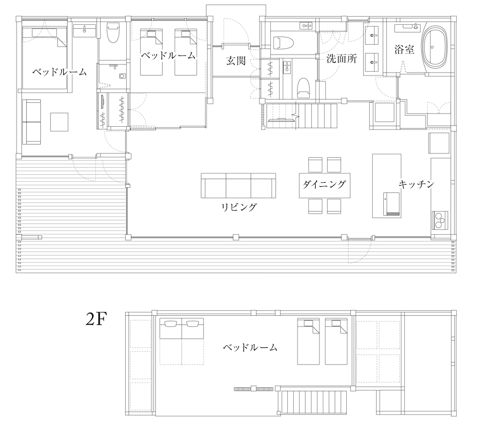 Villa B (北欧カジュアルスタイル) 一棟貸切りプライベート庭付き 禁煙 客室4 | ヴィラメッサ軽井沢