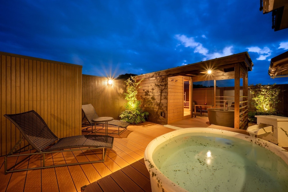 テラス, プライベートサウナ, 露天風呂付和洋室 禁煙 | 天童温泉 ほほえみの宿 滝の湯