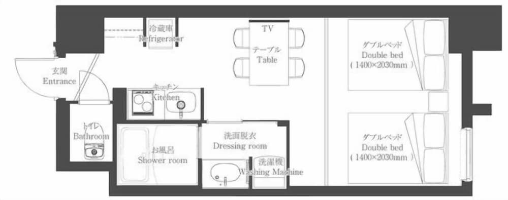グランド ツイン ルーム ダブルベッド 2 台 禁煙 客室2 | アミスタホテル福岡