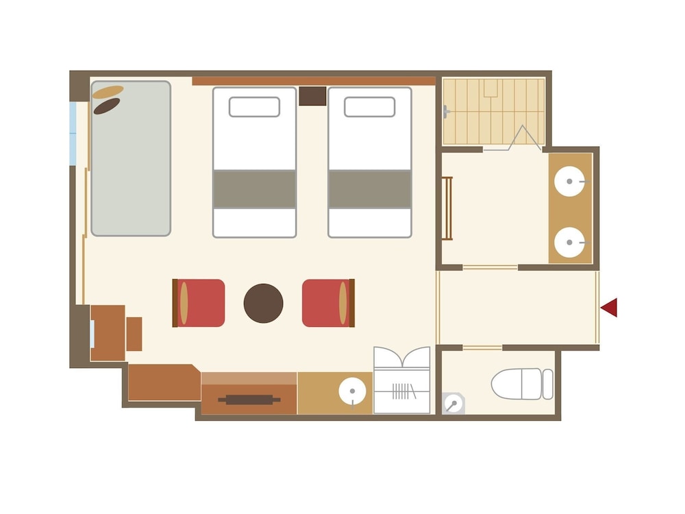 本館 和ツイン DX シャワー付 フロアマップ0 | ことひら温泉 御宿 敷島館