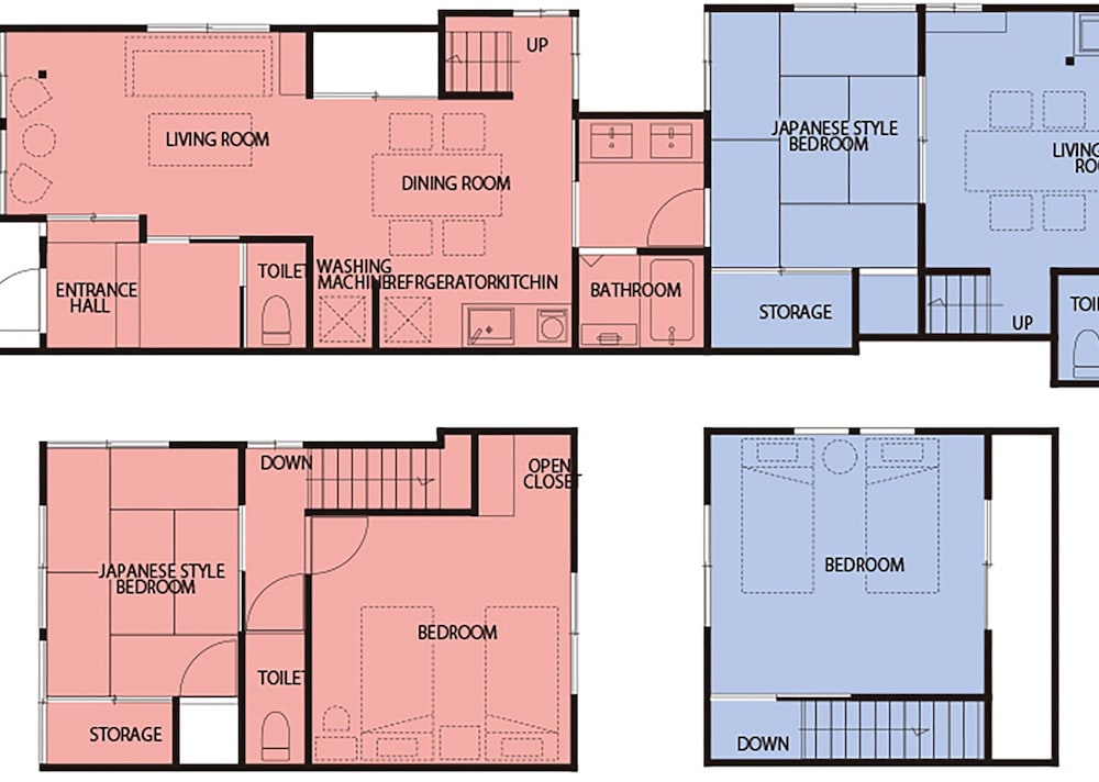 (響)4人部屋2ベッドルームハウス 禁煙 客室3 | Wow! KANAZAWA STAY
