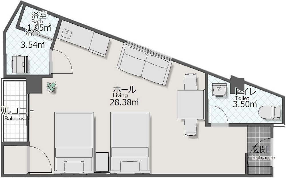 スタンダード ファミリールーム 201 フロアマップ0 | Mcity in Furujima
