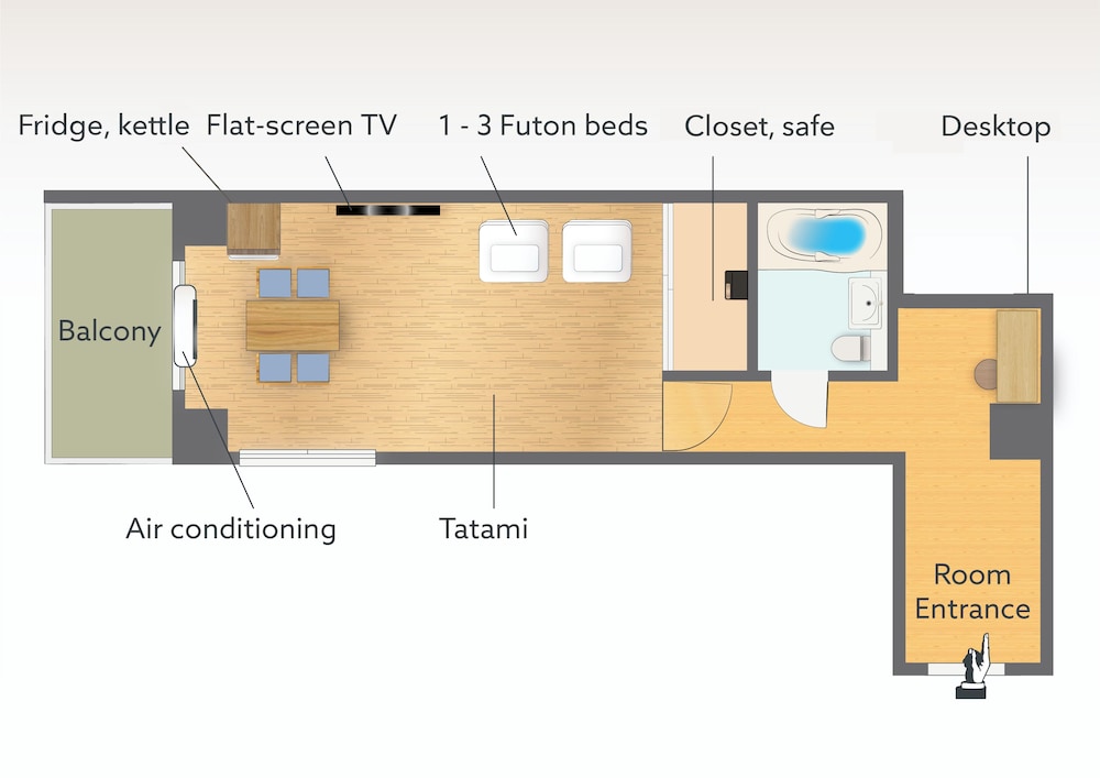 エッセンシャル和室 (禁煙) フロアマップ0 | Wayfarer Hotel Kyoto Shijo