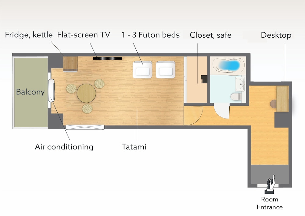 エッセンシャル和室 (禁煙) フロアマップ0 | Wayfarer Hotel Kyoto Shijo