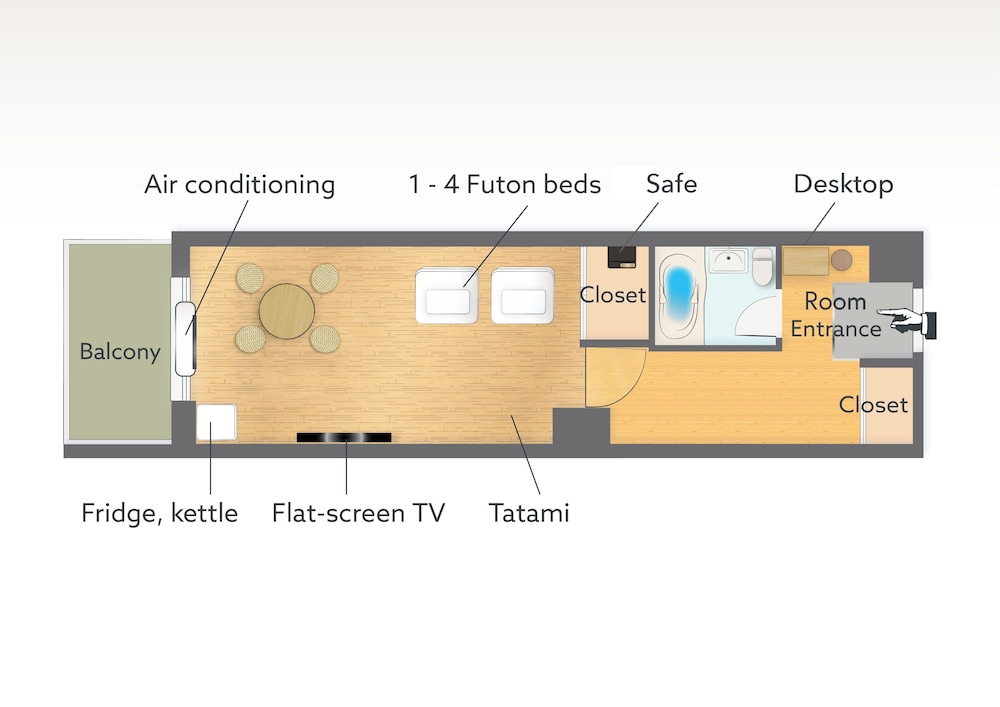 エッセンシャルラージ和室 (禁煙) フロアマップ0 | Wayfarer Hotel Kyoto Shijo