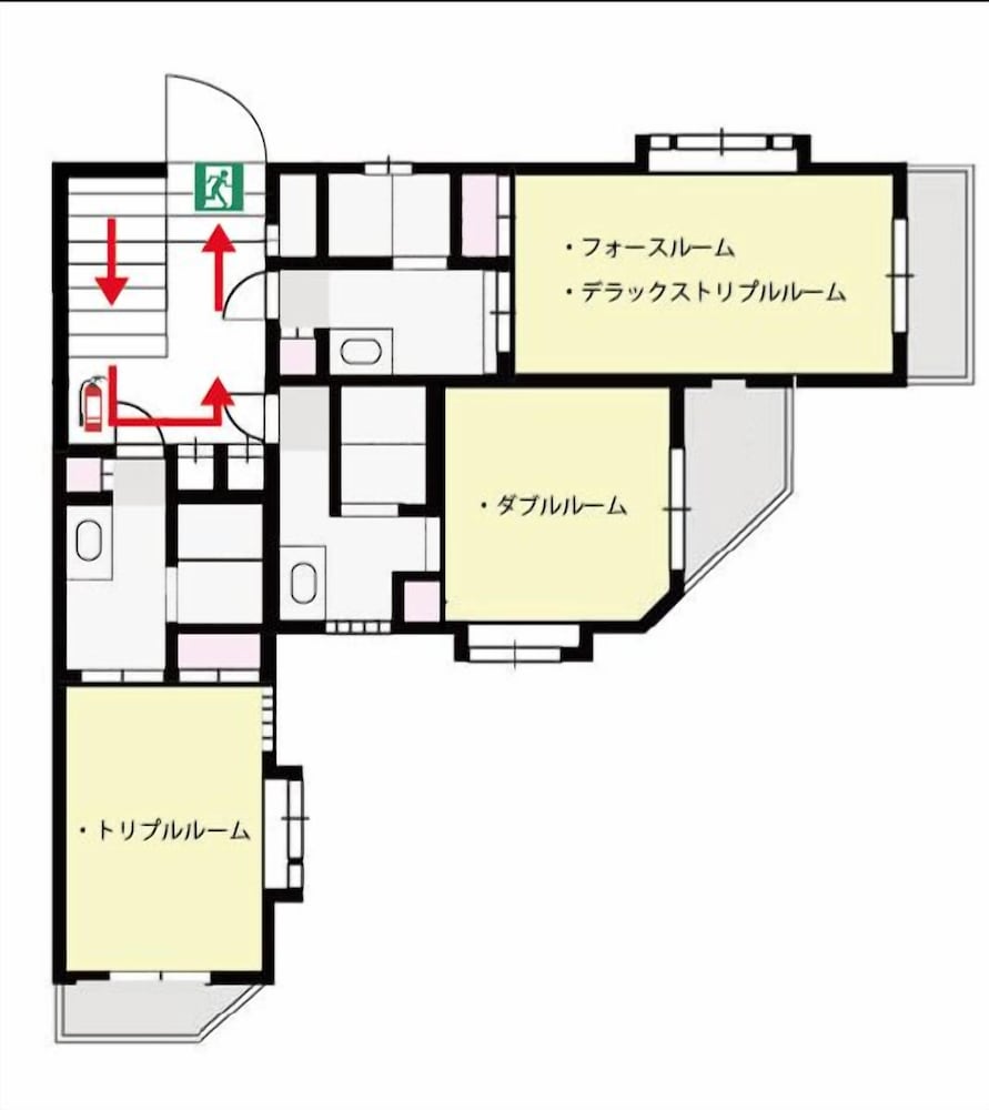 ベーシック 4 人部屋 フロアマップ0 | Plusone Nishikoen