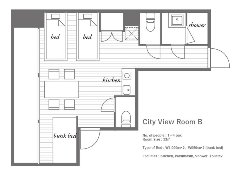 シティビュールームB 禁煙 客室4 | COCOSHUKU 浅草蔵前