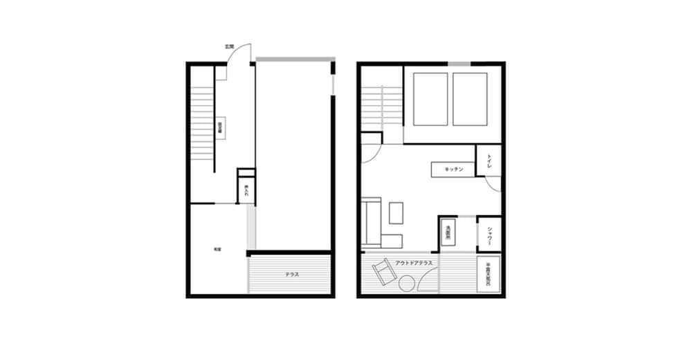[ペット不可] ガレージコンセプトルーム 104 禁煙 フロアマップ0 | Rakuten STAY MOTEL 九十九里浜片貝