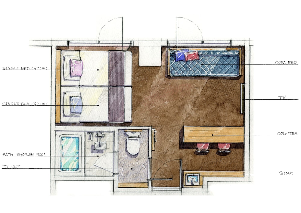 デラックス ツインルーム 禁煙 客室1 | BAY HOTEL 東京浜松町