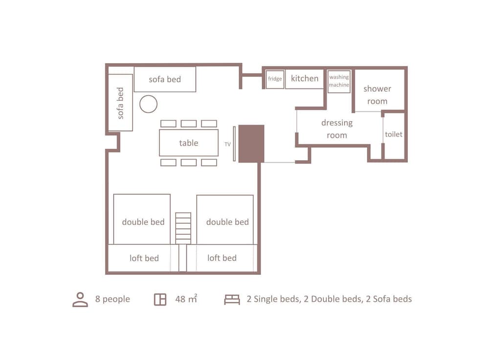 Deluxe 6 Beds フロアマップ0 | Minn 上野入谷