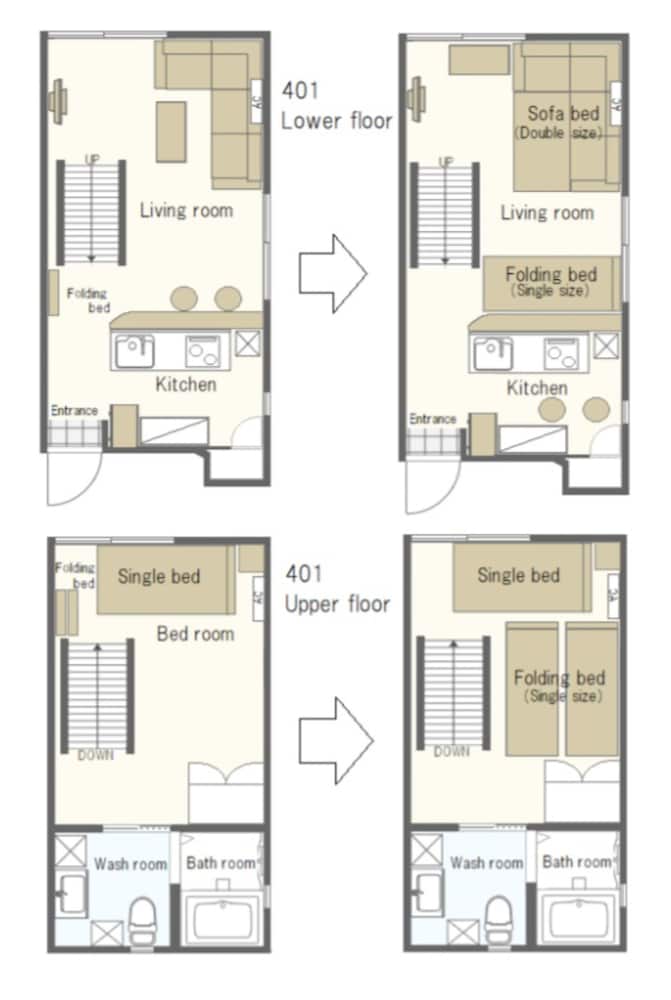 ファミリー スイート 禁煙 (4F) 客室3 | Laffitte Hirai Condominium Hotel