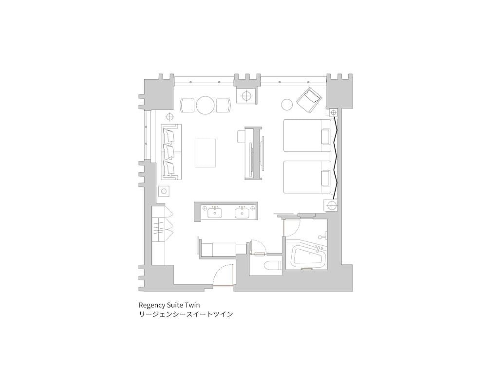 リージェンシースイート ツイン 2台 フロアマップ0 | ハイアットリージェンシー 横浜