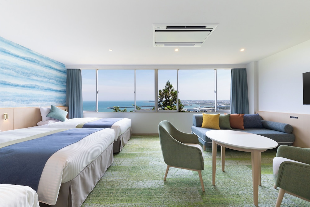 [オーシャンビュー] デラックスファミリールーム (バス付) 禁煙 客室1 | 亀の井ホテル 焼津