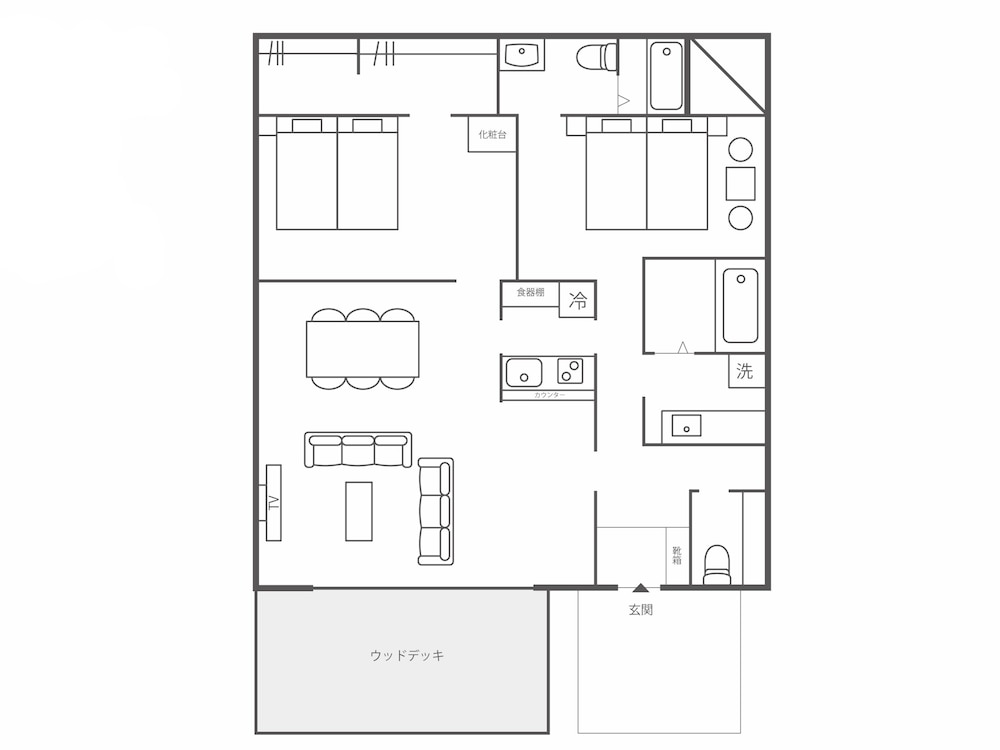2ベッドルーム ヴィラ フロアマップ0 | 宮古島ヴィラ シャルル
