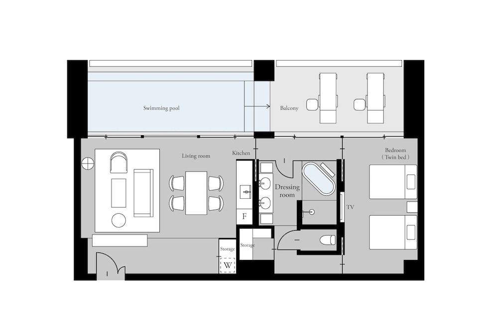 [プライベートプール] エグゼクティブ・スイートルーム２階 / ツインベッド 客室11 | UMITO OKINAWA ONNASON