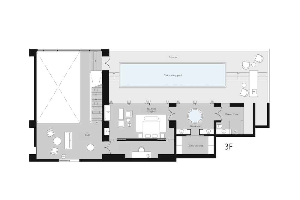 【プライベートプール】 マスターズメゾネット・スイートルーム / 3ベッドルーム 客室15 | UMITO OKINAWA ONNASON
