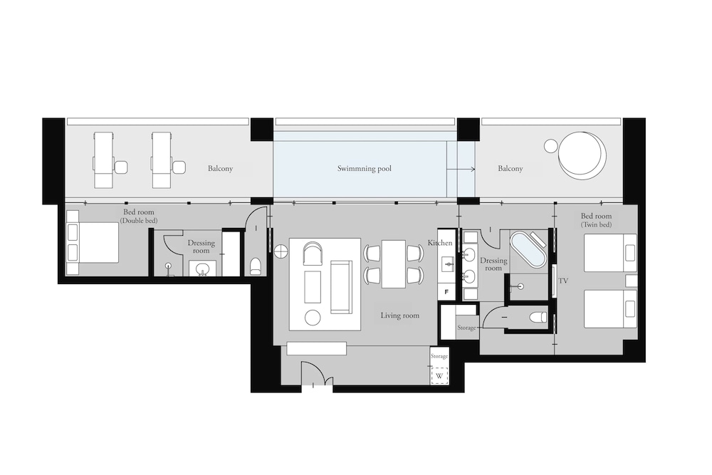 [プライベートプール] エグゼクティブ・スイートルーム２階 / 2ベッドルーム 客室7 | UMITO OKINAWA ONNASON