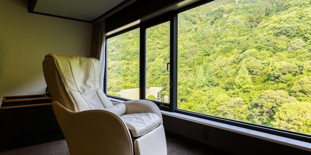 デラックス ツインルーム ベッド (複数台) マウンテンビュー 部屋からの景観0 | 奥道後　壱湯の守