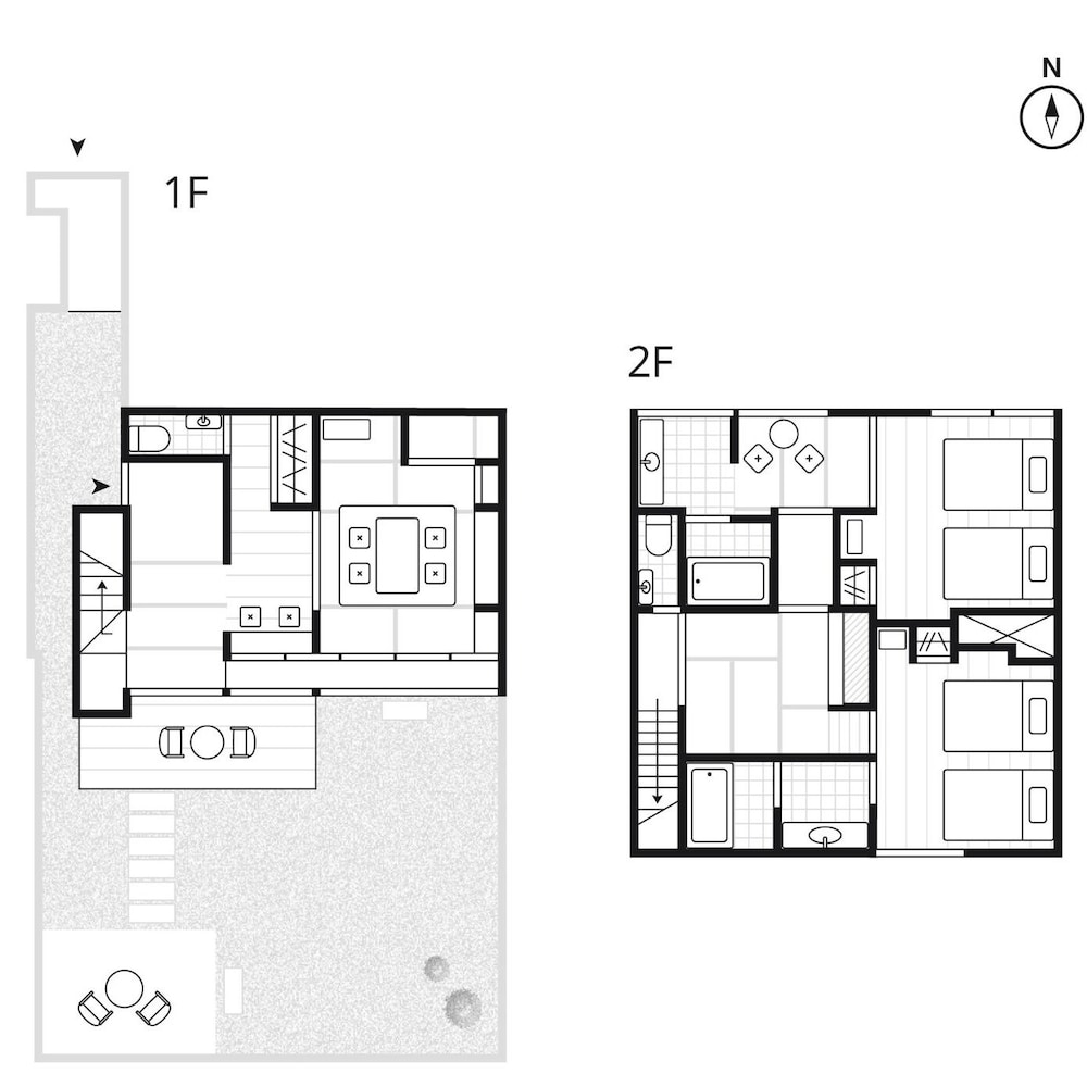 江戸期 TAKE 702号室 4ベッド・テラス付 133平米 禁煙 客室4 | NIPPONIA HOTEL 大洲 城下町